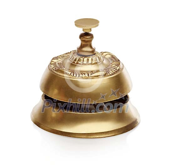 A golden reception bell with hand made clipping path