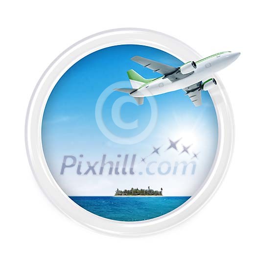 Photorealistic travel icon Photorealistic travel icon