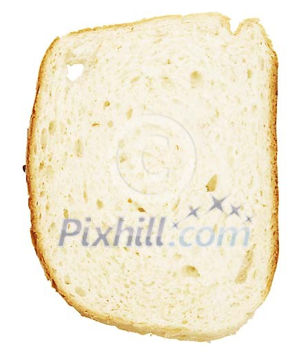 Isolated slice of white bread Isolated slice of white bread