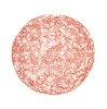 Isolated slice of salami