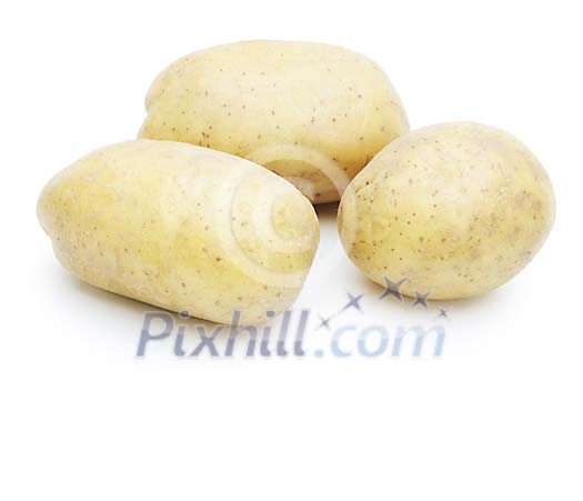 Isolated fresh potatoes