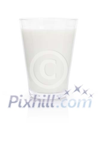 Isolated glass of milk