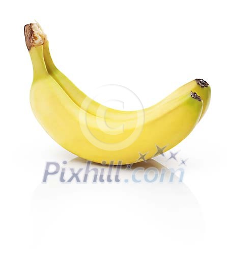 Isolated two bananas