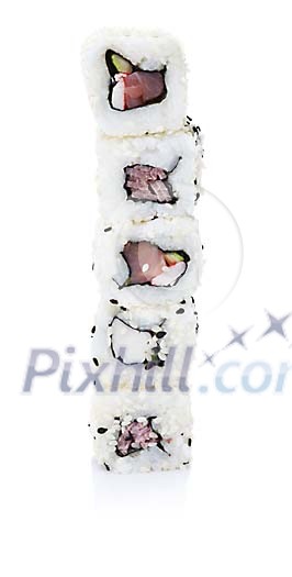 Isolated stack of sushi Isolated stack of sushi