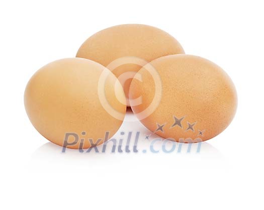 Isolated three borwn eggs Isolated three borwn eggs