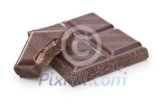 Isolated pieces of chocolate Isolated pieces of chocolate