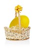 Giabt yellow egg in a basket, hand made clipping path included
