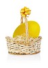 Giabt yellow egg in a basket, hand made clipping path included