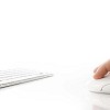 Keyboard and a mouse on the light desk