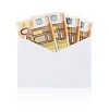 Isolated envelope with banknotes sticking out