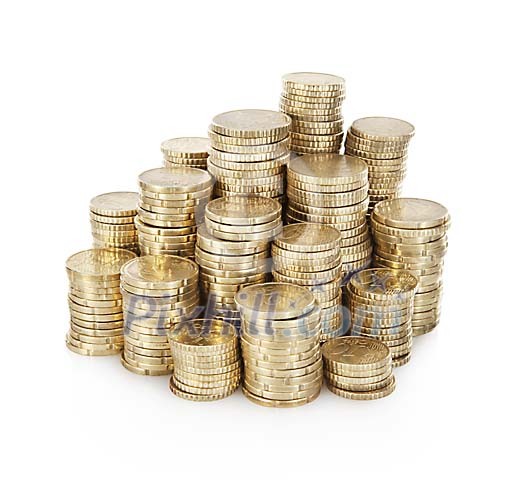 Isolated stacks of coins