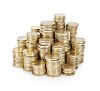 Isolated stacks of coins