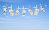 Banknotes hanging fron the washing line