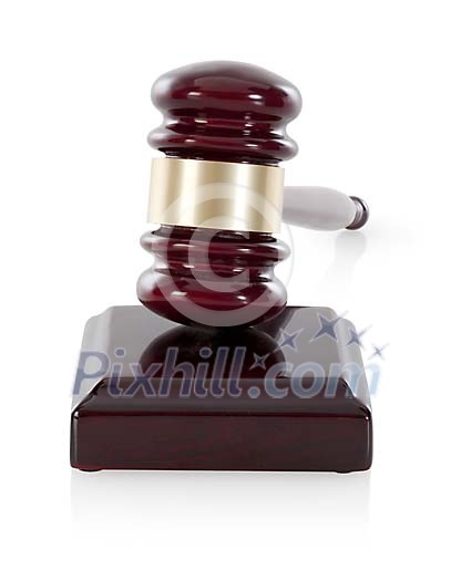 Isolated gavel with base