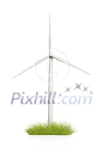Wind turbine in a grass bush Wind turbine in a grass bush