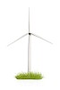 Wind turbine in a grass bush