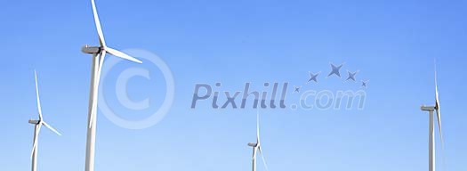 Wind turbines panorama Wind turbines panorama