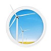 Isolated photorealistic wind turbine icon