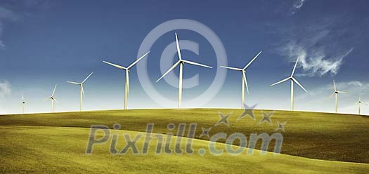 Wind turbines on the hills Wind turbines on the hills