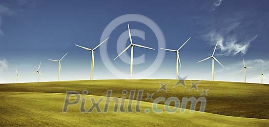 Wind turbines on the hills