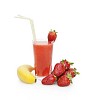 Isolated glass of strawberry-banana smoothie