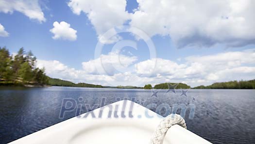 View from the boat on the lake