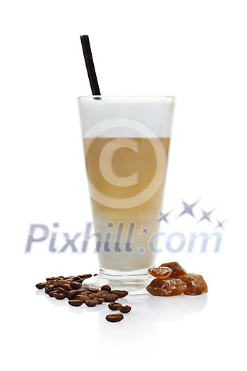 Isolated glass of caffee latte Isolated glass of caffee latte