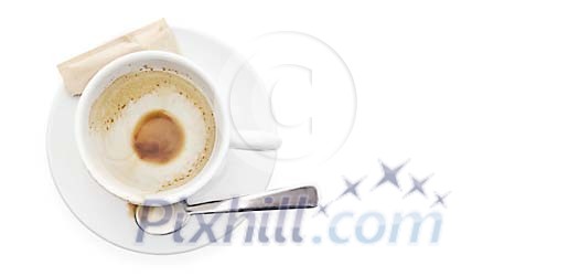 Isolated cup of coffee from above Isolated cup of coffee from above