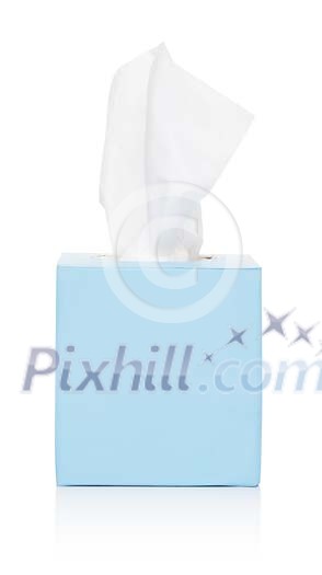 Isolated blue box of tissues