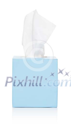 Isolated blue box of tissues Isolated blue box of tissues