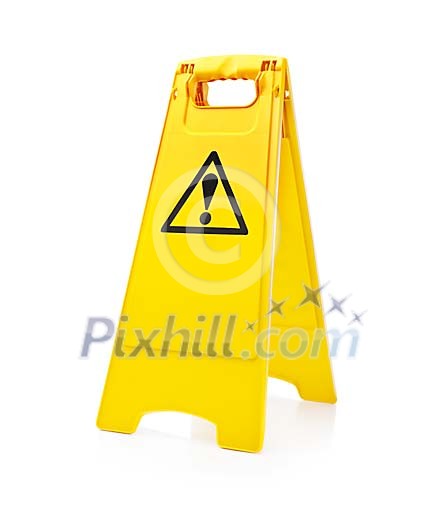 Isolated wet floor sign