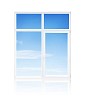 Isolated closed window with a blue sky
