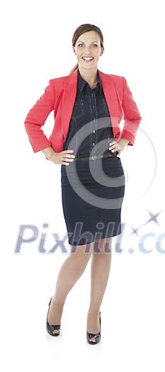 Isolated good looking businesswoman