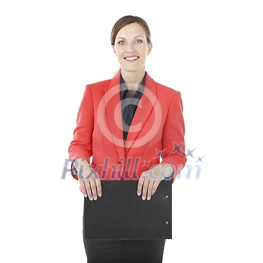 Isolated businesswoman standing