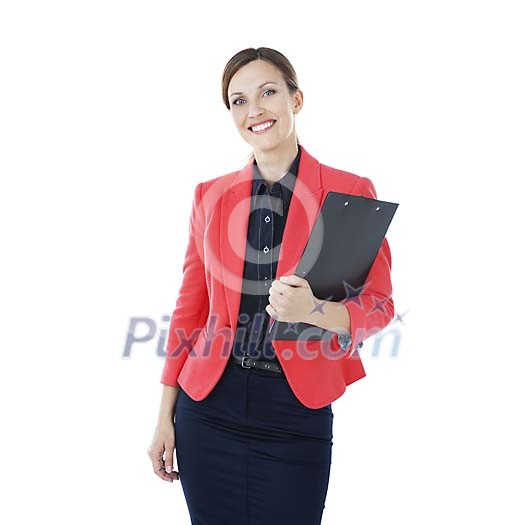 Isolated businesswoman smiling