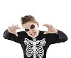 Isolated boy dressed as a skeleton