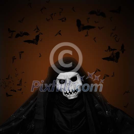 Boy dressed as a scary person Boy dressed as a scary person