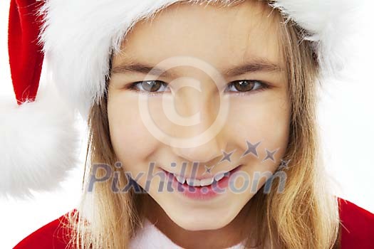 Girl dressed as a Christmas elf Girl dressed as a Christmas elf