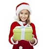 Christmas girl giving a gift