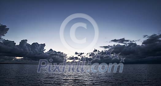 Sea and sky in the evening