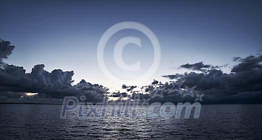 Sea and sky in the evening Sea and sky in the evening
