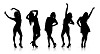 Isolated shadow women dancing
