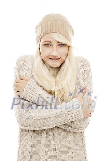 Woman shivering Woman shivering