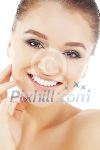 Woman with a good skin, smiling