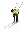 Isolated man skiing on a white background