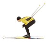 Isolated man skiing