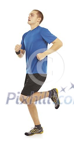 Isolated man running