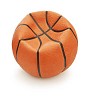 Isolated basketball with a dent