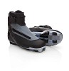 Isolated black skiing boots