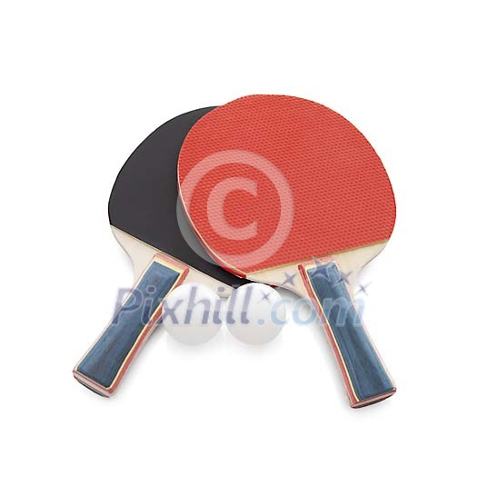 Isolated table tennis set Isolated table tennis set